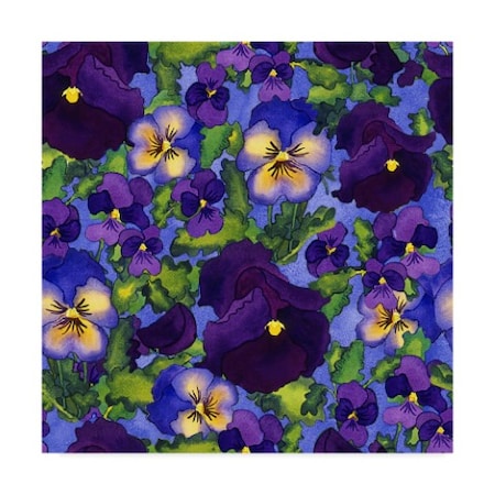 Carissa Luminess 'Fertile Rising Pattern Pansies' Canvas Art,18x18